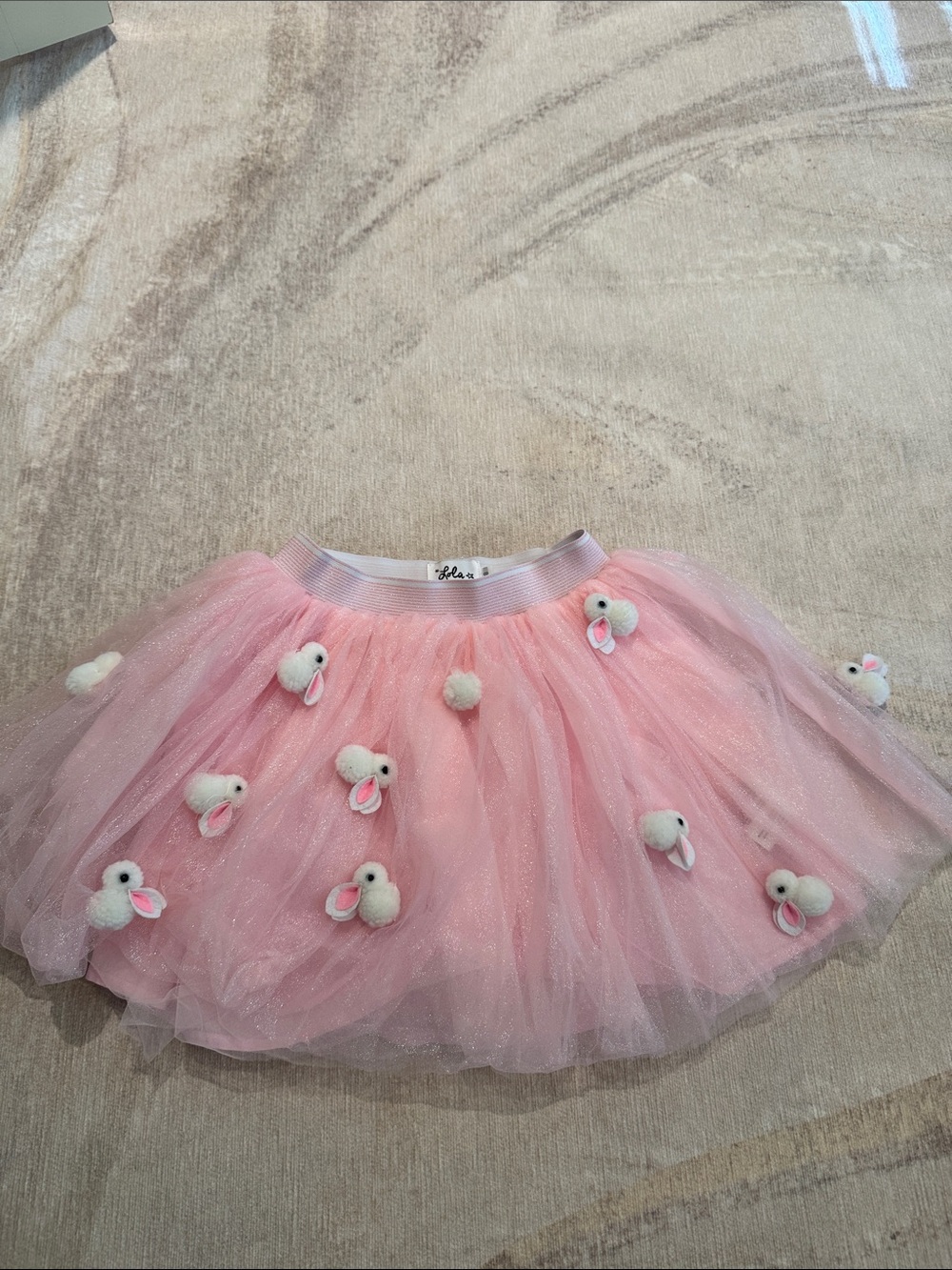 Pink Tulle Bunny Appliqué Toddler Skirt
